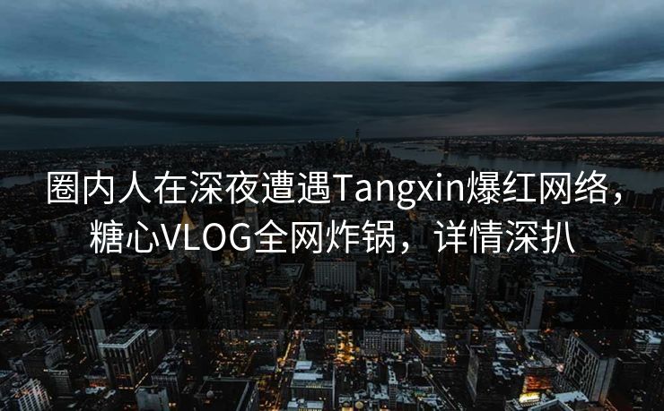 圈内人在深夜遭遇Tangxin爆红网络，糖心VLOG全网炸锅，详情深扒
