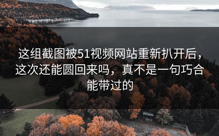 这组截图被51视频网站重新扒开后，这次还能圆回来吗，真不是一句巧合能带过的